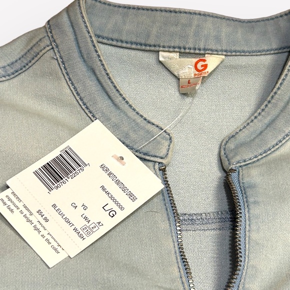 G by GUESS Women's Kaori Denim Moto Bodycon Zip Dress | NWT 🏷️ - Picture 5 of 6